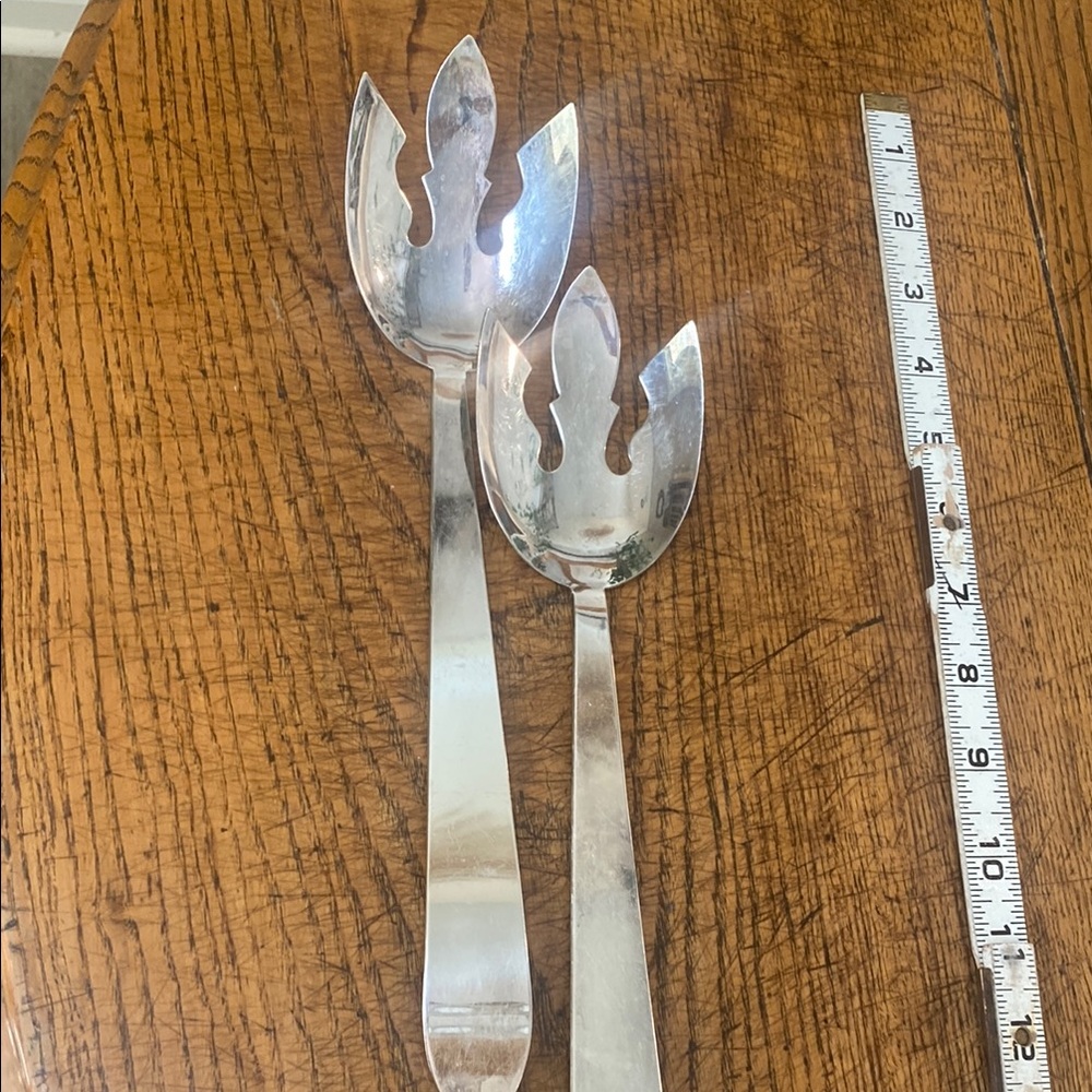 Elegant Silver Salad Serving Set